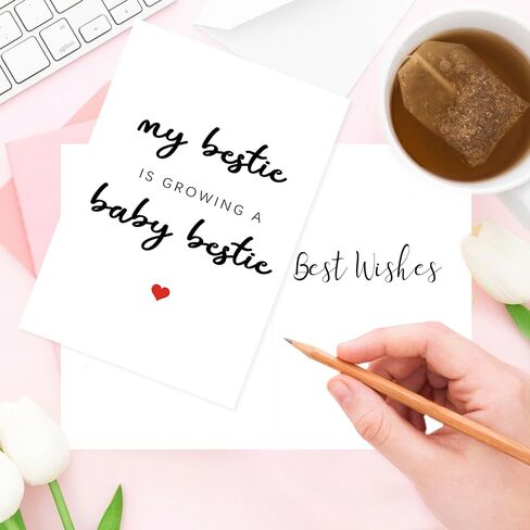 Bestie Pregnant Card, Best Friend Pregnant Gifts, Pregnancy Card for Mommy to Be, Congrats Gift for Expectant Mothers, My Bestie is Growing A Baby Bestie in Saudi Arabia