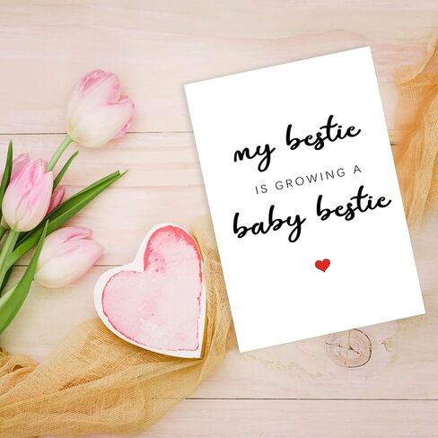 Bestie Pregnant Card, Best Friend Pregnant Gifts, Pregnancy Card for Mommy to Be, Congrats Gift for Expectant Mothers, My Bestie is Growing A Baby Bestie in Saudi Arabia