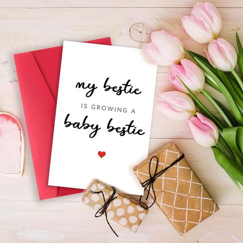 Bestie Pregnant Card, Best Friend Pregnant Gifts, Pregnancy Card for Mommy to Be, Congrats Gift for Expectant Mothers, My Bestie is Growing A Baby Bestie in Saudi Arabia