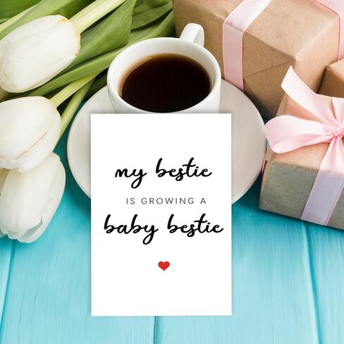 Bestie Pregnant Card, Best Friend Pregnant Gifts, Pregnancy Card for Mommy to Be, Congrats Gift for Expectant Mothers, My Bestie is Growing A Baby Bestie in Saudi Arabia