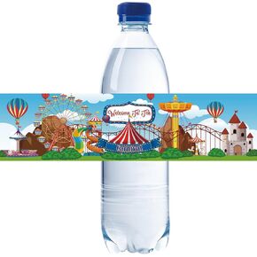 32pcs Circus Carnival Water Bottle Labels, Welcome to The Carnival Bottle Wrappers for Circus Baby Shower, Carnival Themed Water Bottle Stickers, Circus Birthday Party Decoration
