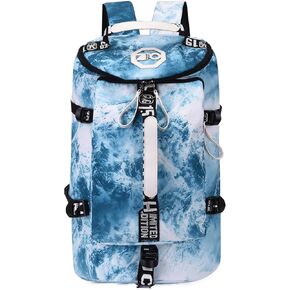 Gym Sport Bag Backpack Duffle Bag for Men and Women Black