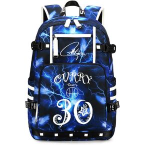 Basketball Players 30 Students Backpacks Men And Women Laptop Backpacks Ultra-Light Travel Bag Fan Book Bag (Black1)