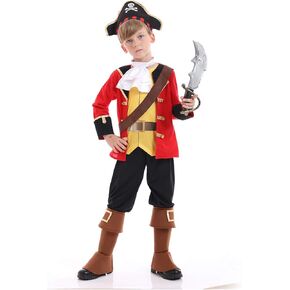 Kids Deluxe Pirate Costume Set,Seven Seas Captain Role Play For Halloween Party