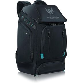 Acer PBG591 Predator Utility Gaming Backpack, Water Resistant and Tear Proof Travel Backpack Fits and Protects Up to 17.3" Predator Gaming Laptop, Black with Teal Accents