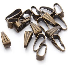 Pinch Bails for Jewelry Making Stainless Steel Jewelry Bails for Pendant Bails Clasps Connectors 4X9mm 200 Pcs Steel Tone