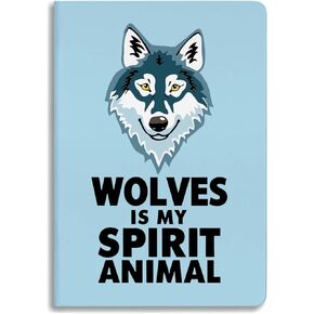 Wolves Gift for Women Wolf Leather Notebook Wolves is My Spirit Animal Wolves Writing Notebook Animal Lover Gift Wolf Lovers Gift (Spirit-Wolves)