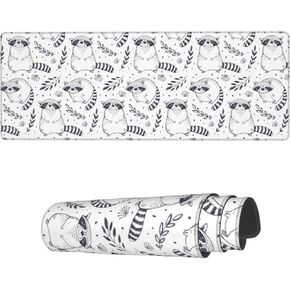 Famame Laptop Mouse Pad Cute Dachshund Dogs Hearts Desk Mat with Stitched Edges 31.5X 11.8 inch Non-Slip Large Keyboard Rubber Writing Table Mat for Office Home
