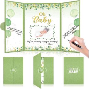 Large Baby Shower Guest Book Cute Baby Shower Signature Board with Picture Party Guest Book Alternatives Creative Keepsake Party Decor(Girl)
