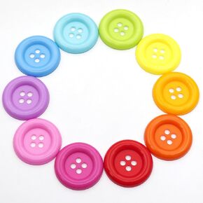 20pcs Large Plastic Resin Decorative Buttons Diameter 48mm(2") 4 Holes Sewing Craft, DIY Handmade Toy Doll Decoration Knitting Card Making（10 Colors Mixed）