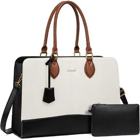 LoveVook Laptop Bag Bag للنساء ، محفظة جلدية عتيقة ، حقيبة كمبيوتر ، حقيبة حقيبة يد مقاومة للماء