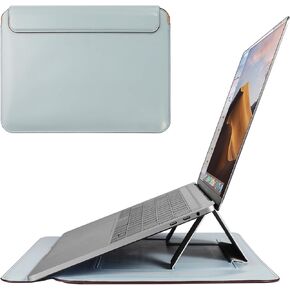 Laptop Sleeve Compatible with 13-13.3 Inch MacBook Air/Pro, Protective Notebook Carrying Case, PU Leather Laptop Case with Stand for Dell Asus Lenovo MacBook, Purple