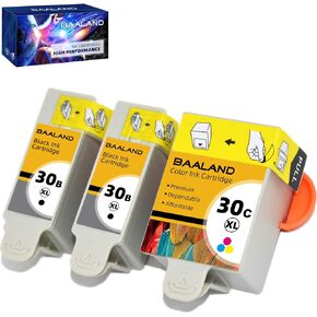 Compatible Kodak 30 Ink Cartridges K30XL 30B 30C Black Color Ink Combo Pack (2 Black, 1 Color) for Kodak Printer ESP 3.2 C110 C310 C315 Office 2150 2170 Hero 3.1 5.1 Series