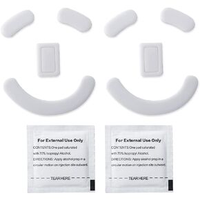 2 Sets White Rounded Curved Edges Mouse Feet Pads Skates Compatible for Razer Deathadder V2 PRO Gaming Mouse