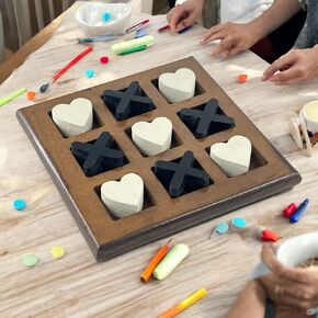 S.B Arts Wooden Tic Tac Toe Game للبالغين ، ديكور طاولة القهوة الخشبية الكلاسيكية ، ألعاب Noughts & Crosses ، Decor Classic Game Decor