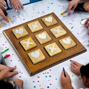 S.B Arts Wooden Tic Tac Toe Game للبالغين ، ديكور طاولة القهوة الخشبية الكلاسيكية ، ألعاب Noughts & Crosses ، Decor Classic Game Decor