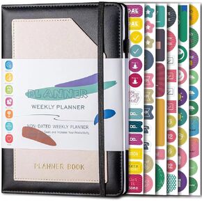 Planner PRO – Weekly & Monthly Life Planner to Increase Productivity, Time Management and Hit Your Goals – Organizer, Gratitude Journal – Undated, 1 Year – Softcover, 8.3x5.7″ (black)