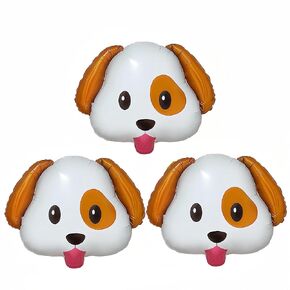 Puppy Dog Emoticon Balloon 3pcs 28Inch/Puppy Dog Head Balloons/Dog Birthday Balloon/Adopt Puppy Party Decoration/Animal Themed Party/Dog Theme Baby Showers/Spoof Theme Party/Funny Decor