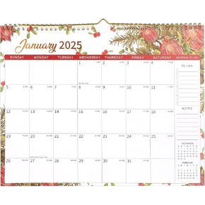 2025 Wall Calendar, 12 Months Hanging Monthly Calendar 2025, Twin-Wire Binding, 14.8" x 11.57", Calendar 2025 from Jan. 2025-Dec. 2025, To-Do Notes, Twin-Wire Binding, Julian Dates, Large Block, Thick Paper