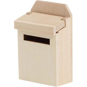 SAFIGLE Mini Wooden Mailbox Model - Wood Trim Miniature Mailbox - Mini Furniture Playhouse - Kids Toy Decoration - 1:12 Scale - Brown