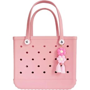 QTMY Boho Pom Pom Flower Tassel Charms for Bogg Bag Accessories Rubber Beach Bag, Boho Purse Charms,47