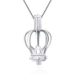 Crown Cage Pendants for Pearl Jewelry Making Sterling Silver, Design Pearl Cage Pendants for Women