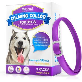 Calming Collar for Dogs 3pcs, Helps Dogs Cope with Stress and Anxiety, Natural Calming Pheromone Dog Collar Lasts 60 Days, Adjustable Calming Dog Collar Fits Small, Medium & Large Dog