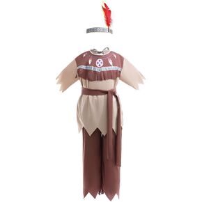 Dressy Daisy Toddler Little Boys Native American Indian Halloween Costume Fancy Party Dress Up Set with Feather Headband
