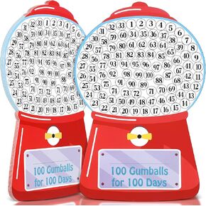 Sabary 24 Pcs 100th Day of School Craft Kit Teacher Favor Kit Gumballs for 100 Days Paper Gumball Machine Color Matching Crafts for Boys Girls School Celebration Party Classroom Supplies