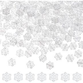 SUPERFINDINGS About 400pcs Transparent Acrylic Beads Clear Acrylic Xmas Snowflake Beads Acrylic Loose Beads for Necklace Bracelet Jewelry Making, Hole: 1.5mm