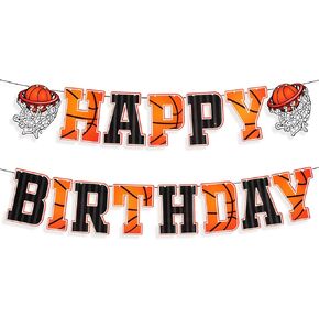 Basketball Happy Birthday Banners Basketball Themed Party Decorations Basketball Slam Garland Birthday Party Bunting Slam Party Decoration Supplies Birthday Photo Prop Pennant for Men