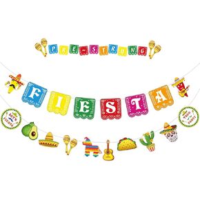 Cinco De Mayo Banner Mexican Party Supplies Sign Banner Garland Fiesta Party Decoration Day of The Dead Backdrops Ceiling Hanging Card Tissue Decorations for Mexican Festival Tacol Theme Birthday