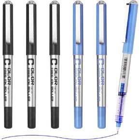 eyeye eedle rollerball أقلام 0.5 مم ، 12 حزمة 3 ألوان زائدة زائدة نقاط الكرة القلم الجاف السري