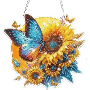Hanging Diamond Art Chicken Kits for Adults Kids, 5D Special Shape Diamond Painting Chicken Kits, Animal Diamond Gem Art Suncatchers Painting Pendant Ornament for Home Garden Wall Decor