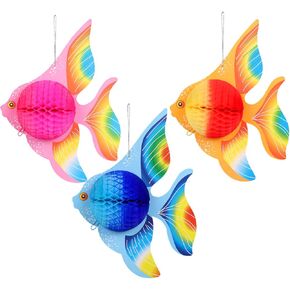 Toyvian Hanging Decor 6pcs Party Supplies Hanging Tissue Fish Nativity Ornaments Decorative Tropical Fish Ocean Themed Decor Fish Honeycomb Hanging Fish Paper Fish Small and Fresh Paper