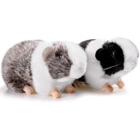 Aoriher 2 Pcs Cute Guinea Pig Stuffed Animal 8 Inch Soft Guinea Pig Plush Toys Nice Gift for Boys Girls Christmas Birthday Themed Party Supplies(Black, Gray)