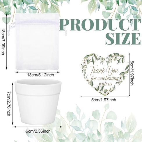 Ctosree 50 Sets Let Love Grow Wedding Favors for Guests Self Adhesive Seed Packets (Seed Not Include) Terracotta Flowerpot Thank You Tags and Organza Gift Bags for Bridal Shower Wedding Party Favors in Kuwait
