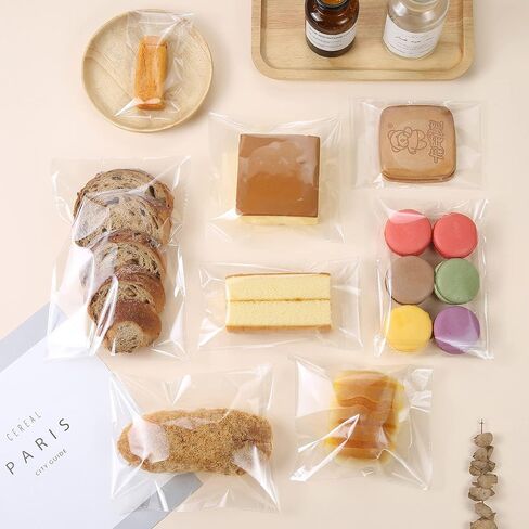 200 Pcs 4" x 7" Thick 1.6 Mil Clear Self Sealing Resealable Cellophane Poly Bags Heavy-duty Adhesive Cello Plastic Bags Packaging Bakery Cookie Candy Candle Soap Photos Card Gift OPP Bag in Kuwait