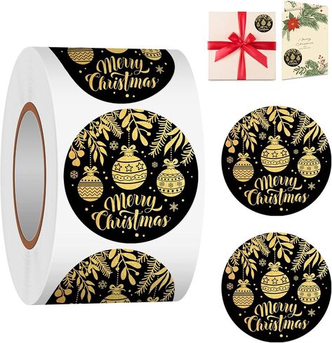 Winter Snowflake Label Stickers Roll, 1.5 inch 500 Pcs Christmas Round Stickers Blue with White Design for Holiday Cards Party Decor Craft Supplies in Saudi Arabia