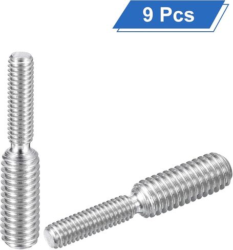 uxcell M6x10mm to M10x10mm Double End Threaded Stud Screw Bolt, 8Pcs 304 Stainless Steel Thread Reducer Adapter for Furniture Machinery Assembly Fastener in Saudi Arabia