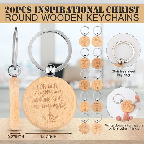 Yeaqee Christian Gifts Retractable Bamboo Pen Bible Verse Inspirational Notebook Keychain Organza Bags for Women Men Gifts in Kuwait