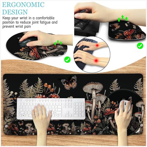 Desk Mat Desk Pad, Large Gaming Mouse Pad with Wrist Rest Wrist Support, Ergonomic Mouse Pad Keyboard Mat Wrist Rest, Cup Coaster, Home Office Desk Accessories Decor Supplies, Funny Black Cat in Saudi Arabia