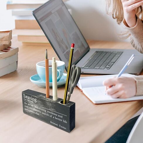 Vizuzi Sarcastic Farewell Gift - Funny Coworker Leaving Gift for Women, Bestie Going Away Pencil Holder in Saudi Arabia