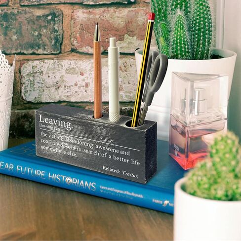 Vizuzi Sarcastic Farewell Gift - Funny Coworker Leaving Gift for Women, Bestie Going Away Pencil Holder in Saudi Arabia