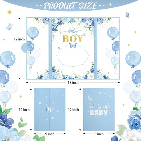 Large Baby Shower Guest Book Cute Baby Shower Signature Board with Picture Party Guest Book Alternatives Creative Keepsake Party Decor(Girl) in Kuwait