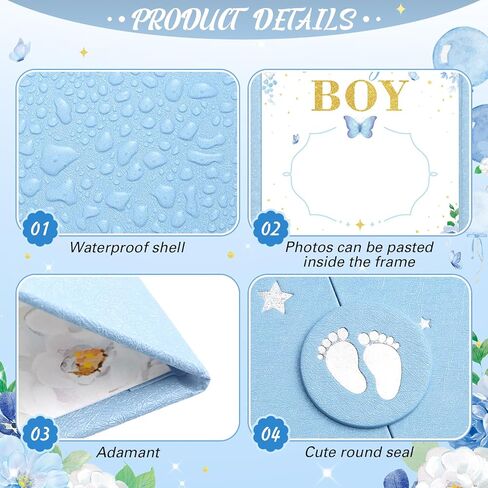 Large Baby Shower Guest Book Cute Baby Shower Signature Board with Picture Party Guest Book Alternatives Creative Keepsake Party Decor(Girl) in Kuwait