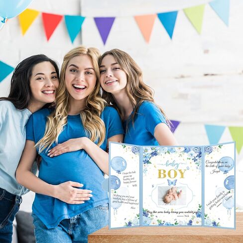 Large Baby Shower Guest Book Cute Baby Shower Signature Board with Picture Party Guest Book Alternatives Creative Keepsake Party Decor(Girl) in Kuwait