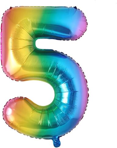 40 بوصة كبيرة قوس قوس قزح احباط عيد ميلاد البالون رقم الهليوم البالونات عيد ميلاد سعيد ديكورات حفلة الأطفال شخصيات الهواء الزفاف (40 بوصة اللون 6) in Kuwait