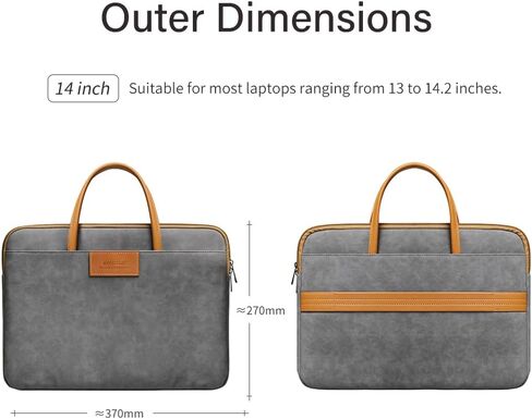 Protective Laptop Sleeve Compatible with MacBook Air/Pro,13-13.3 inch Notebook,Compatible with MacBook Pro 14 inch M4 M3 M2 M1 with 2 Pockets&Handle&Belt (Dark Grey, 14inch) in Saudi Arabia