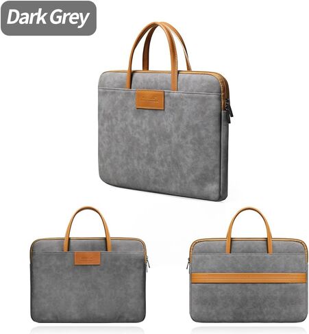 Protective Laptop Sleeve Compatible with MacBook Air/Pro,13-13.3 inch Notebook,Compatible with MacBook Pro 14 inch M4 M3 M2 M1 with 2 Pockets&Handle&Belt (Dark Grey, 14inch) in Saudi Arabia